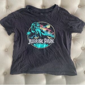 City Studios Black Jurassic Park Graphic Tee with Teal & Pink Accents